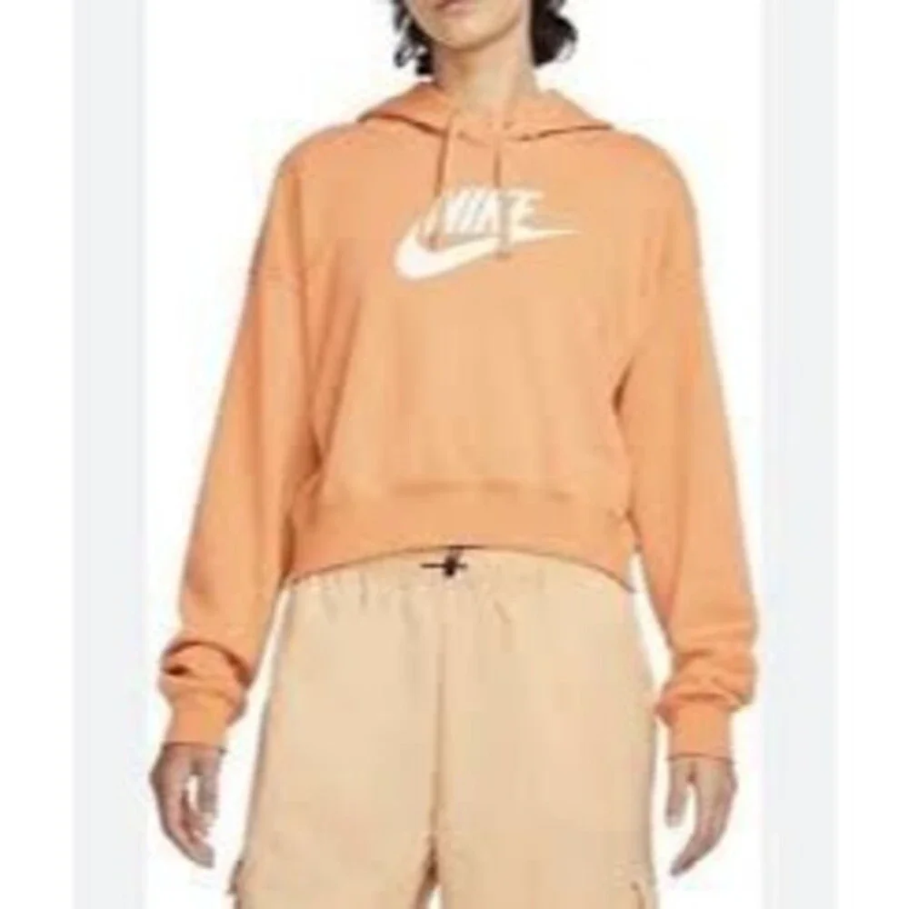 Nike Sweatshirt Women’s Medium Orange Cropped Long Sleeve Hoodie